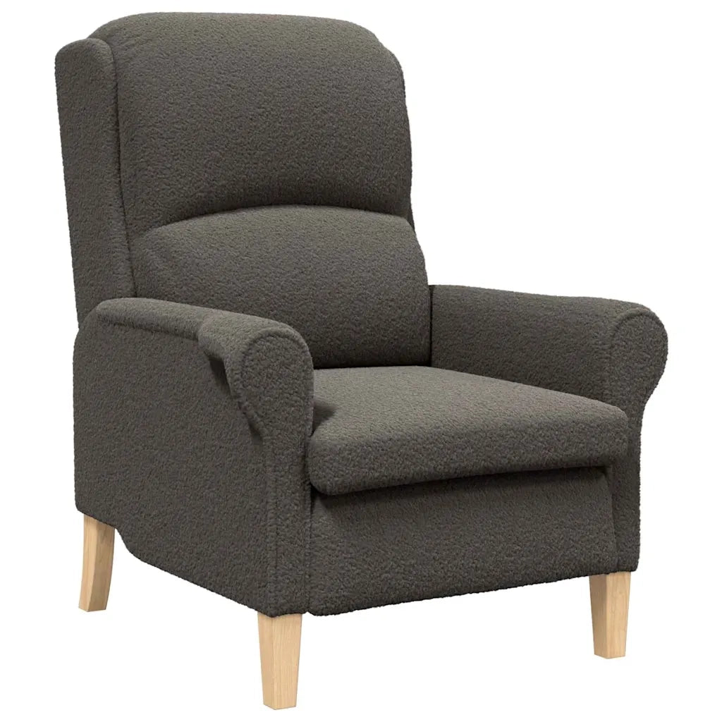 poltrona Grigio scuro 76 x 94 x 102 cm Tessuto Sherpa morbido