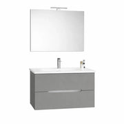 Mobile bagno Iris con lavabo e specchio led 106 cm rovere grigio