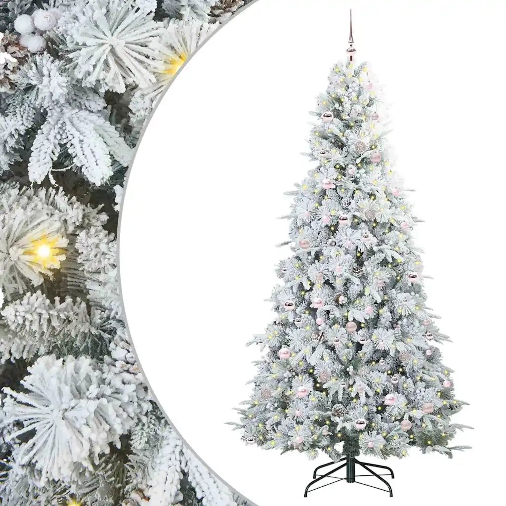 Albero di Natale Artificiale-Albero Natalizio con Rami Pieghevoli Bianco 240 cm 563297