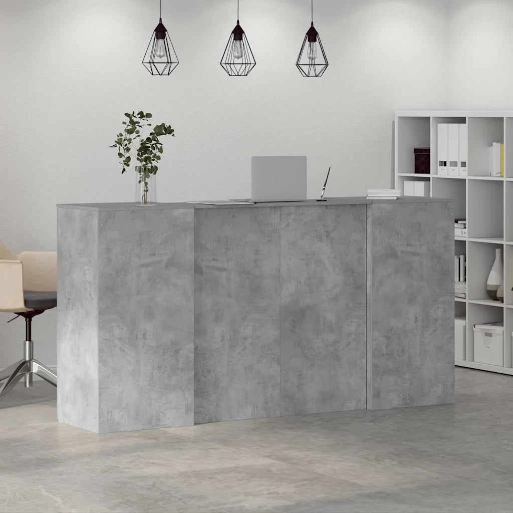 Banco Reception Grigio Cemento 200x50x103,5cm Legno Multistrato 3324181