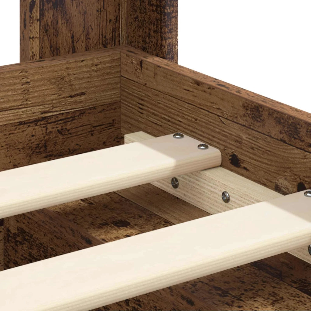 Struttura del letto con stoccaggio e testata Legno antico 3414273