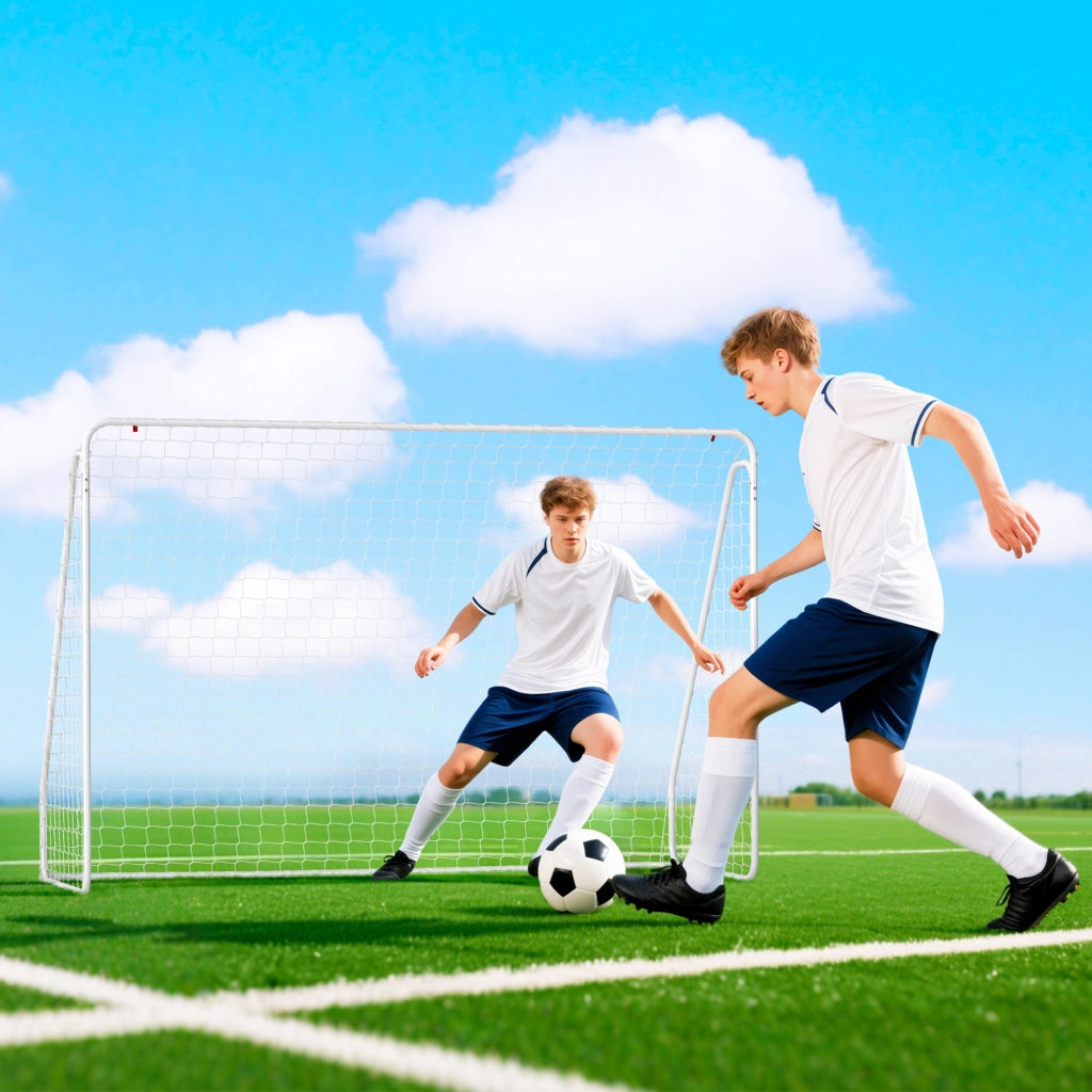 Porta da Calcio ¨C Xylo ¨C 301x120x200 cm Metallo Bianco con Rete PE