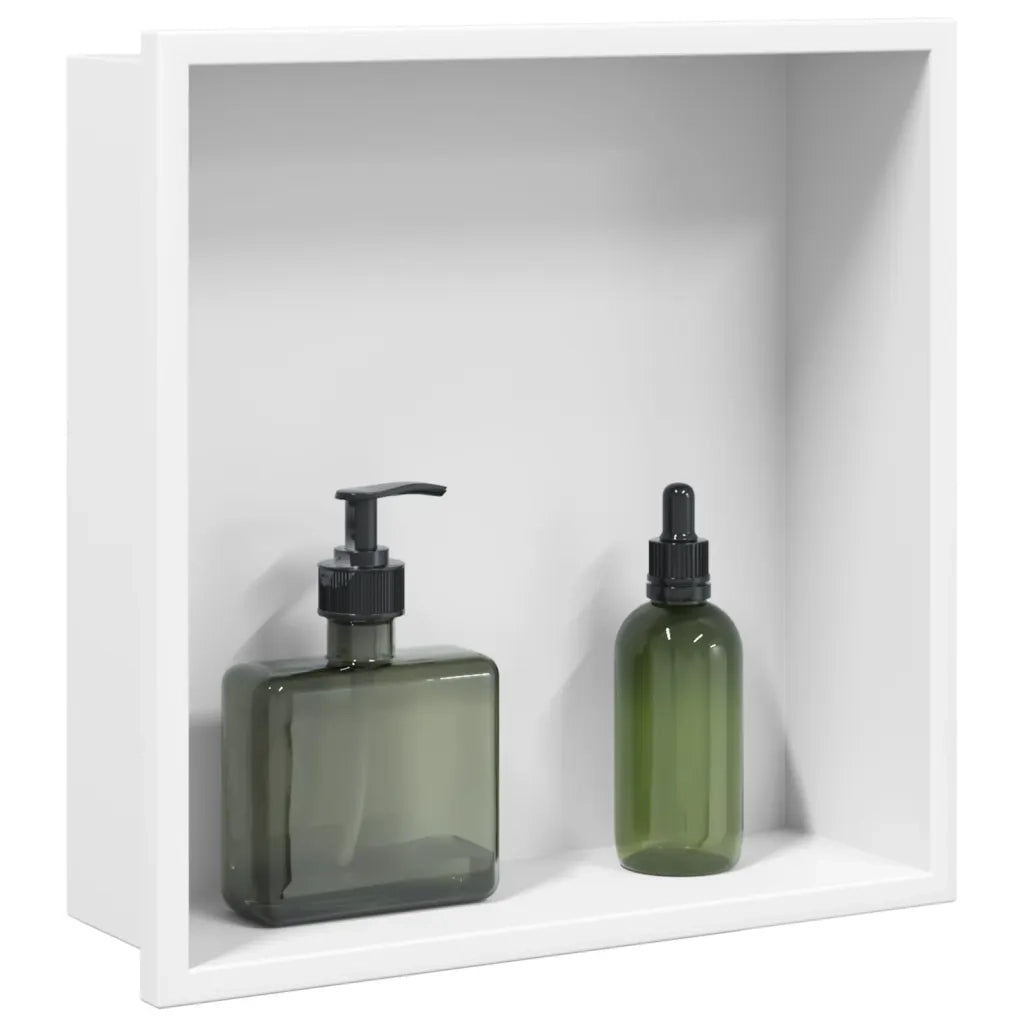Nicchia per Doccia Bianco Opaco 32x32x9cm in Acciaio Inox 4005127
