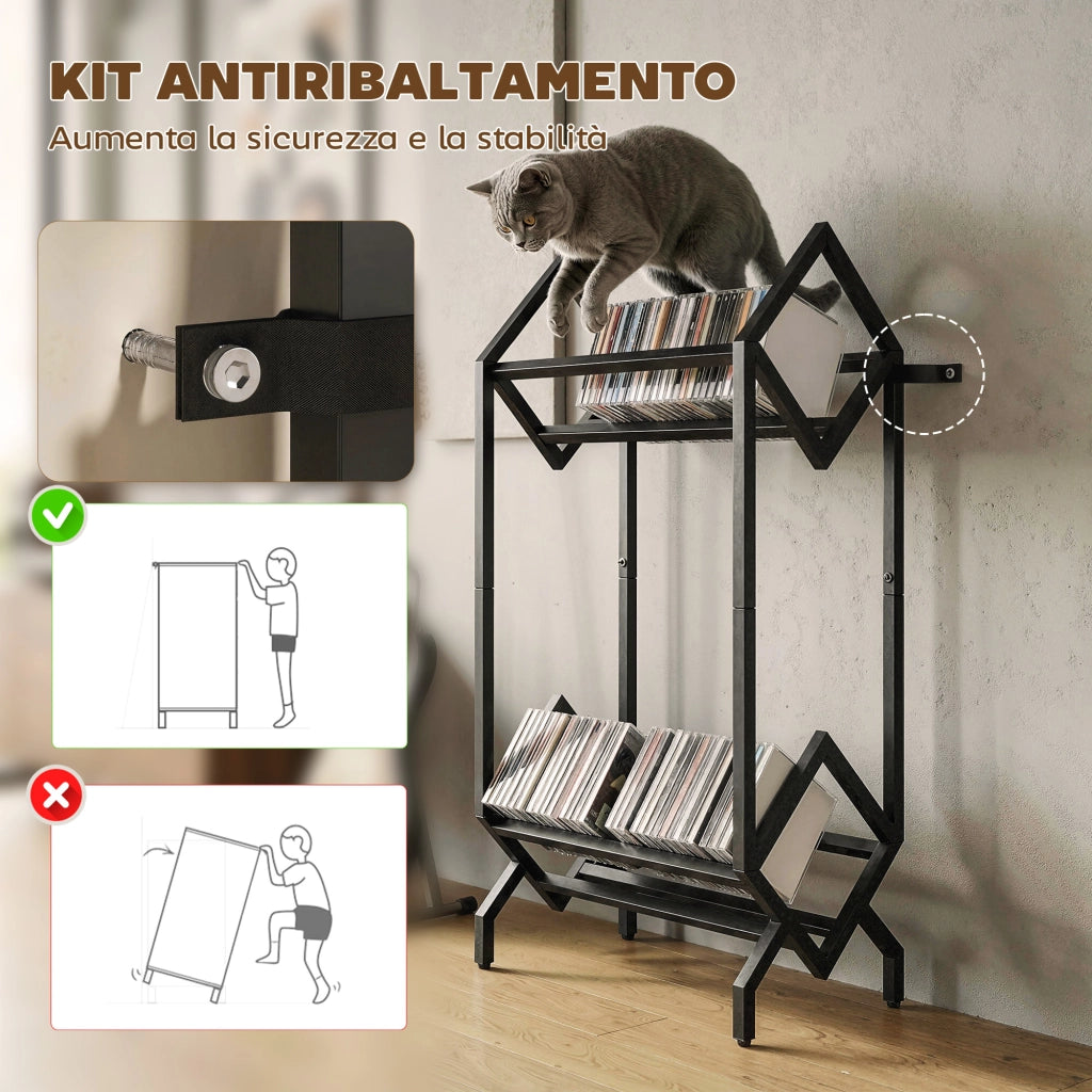 Mobile per CD e Vinili ¨C Zephmum ¨C Nero, Metallo