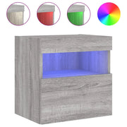 Mobile TV a Parete | Armadietto TV | Mobile Porta TV con Luci LED Grigio Sonoma 40x30x40 cm