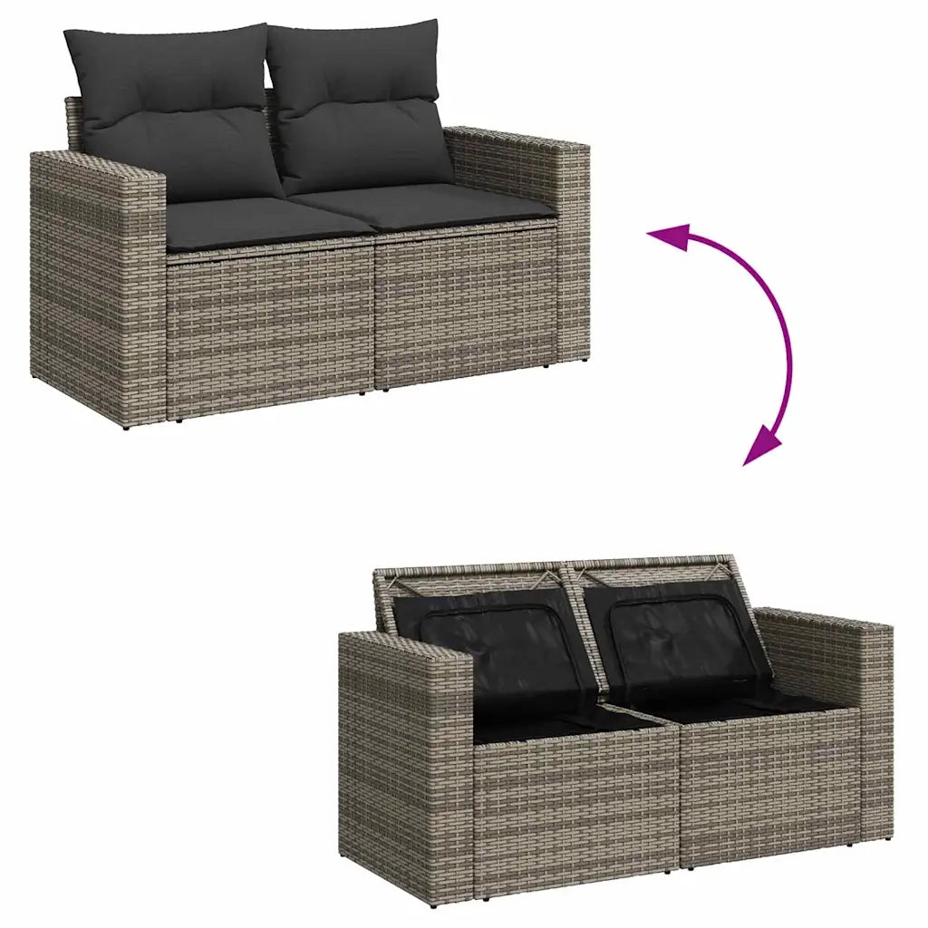 Set Divano da Giardino con cuscino 9 pcs Grigio 3363518