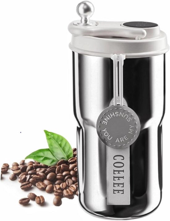 Moka per caffè con Display Digitale e Funzione Termica - Bianco