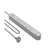 E-Type 800 Joule 5-Plug Lightning Protection Cavo di prolunga con porte USB-A e USB-C 1,5m Argento Force Power
