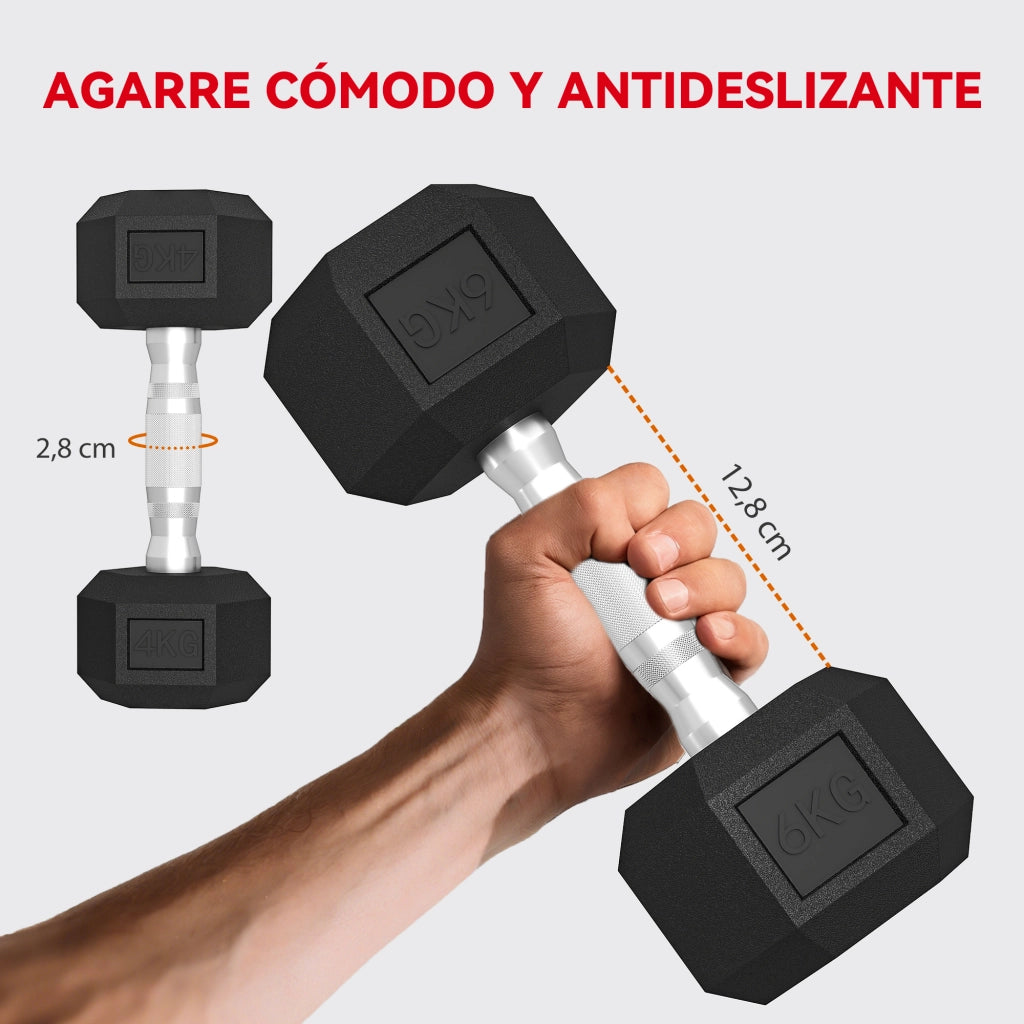 Set di manubri 4kg 6kg 8kg con supporto ¨C Minimal ¨C nero