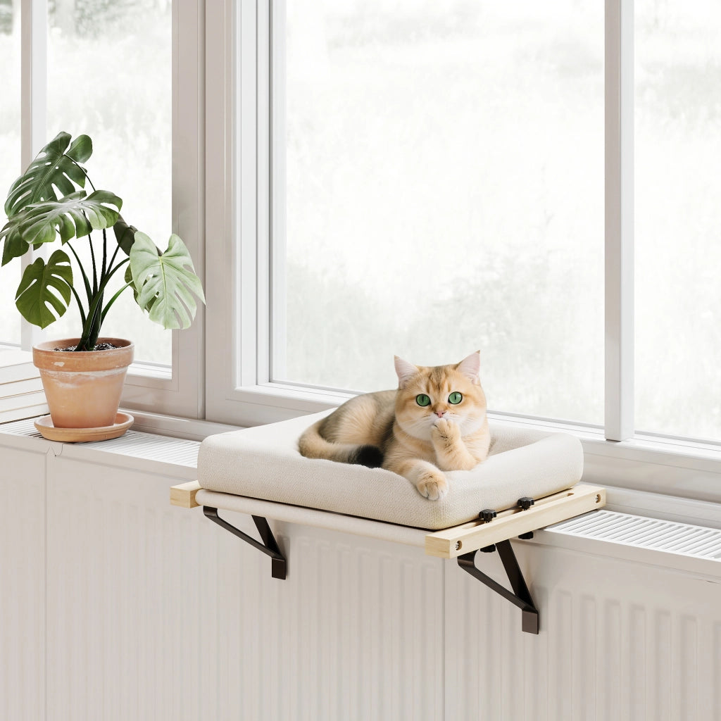Casetta per Gatti con Cuscino ¨C Zephmum ¨C Legno Bianco