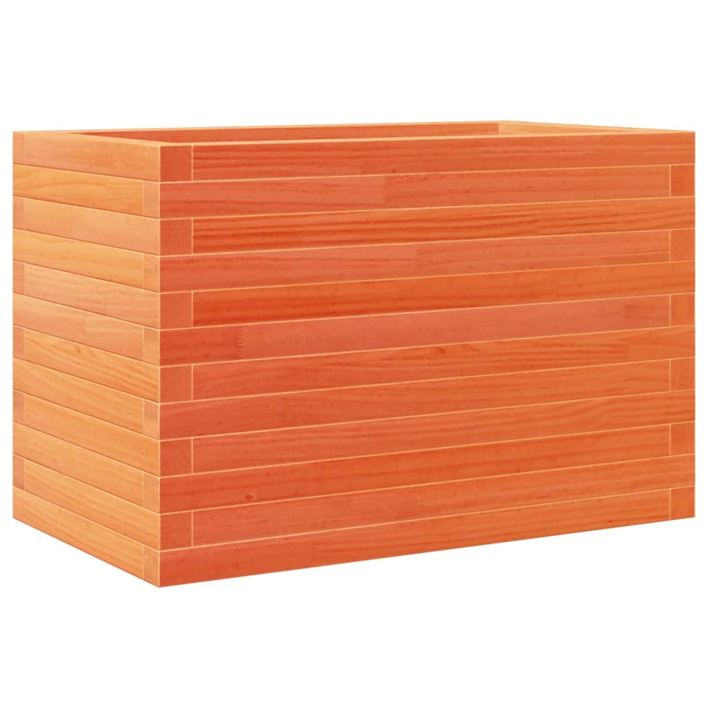 Fioriera rialzata per piante fiori terrazza giardino finitura a cera 70 x 40 x 46 cm legno di pino massiccio marrone 02_0038482
