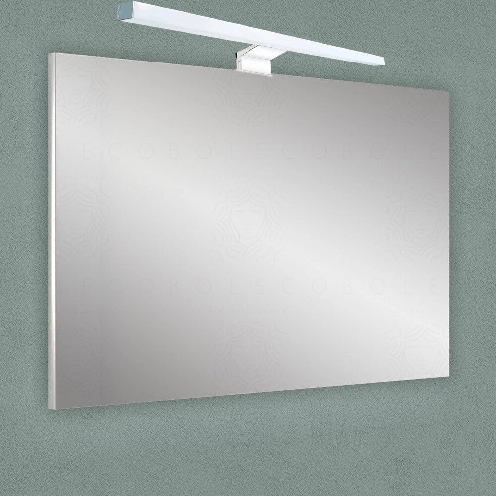 Trade Shop - Lampada Led Per Specchio Bagno Doppia Istallazione 9w Luce 4000k Ip44 Argento 600pc-1-an -