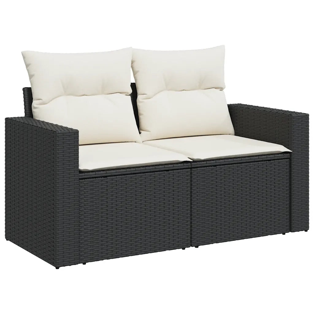 Set Divani da Giardino 5 pz con Cuscini in Polyrattan Nero 3256420