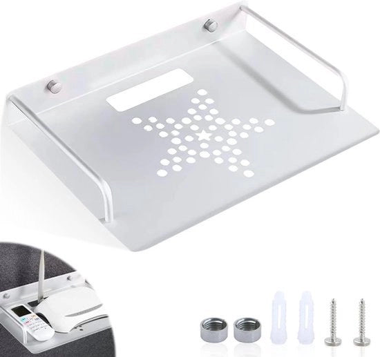Supporto per router in alluminio multifunzionale per TV box e mini PC accessori per TV argento
