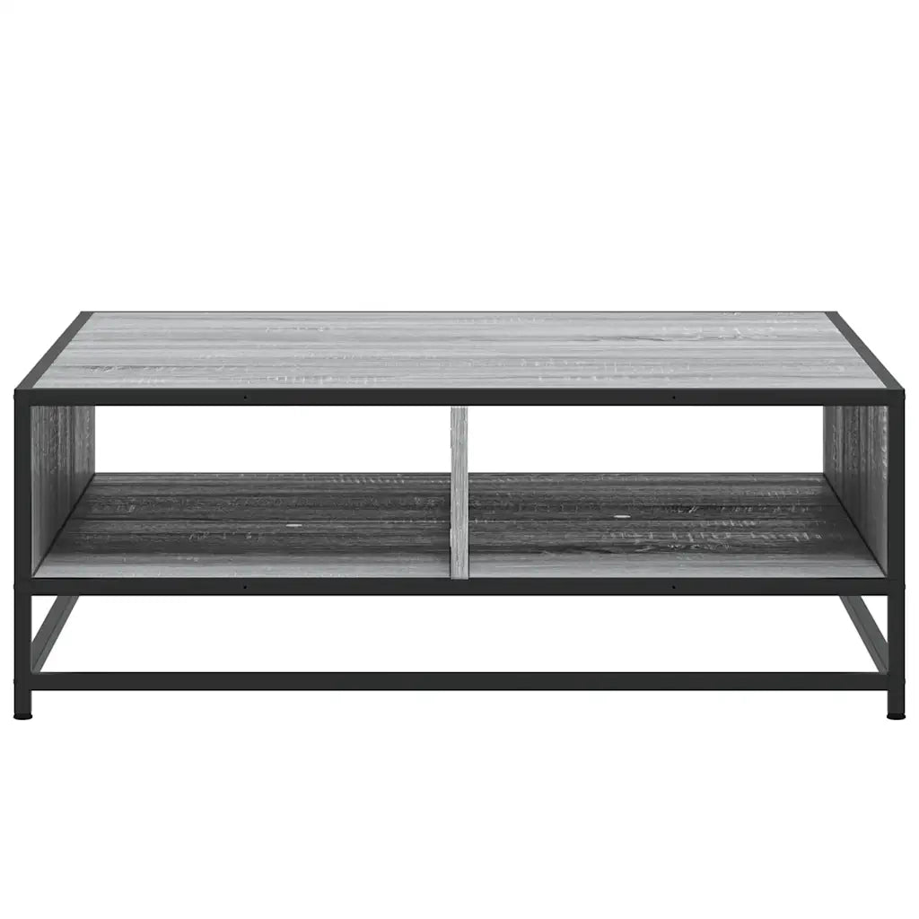 Tavolino-Tavolino da soggiorno-Tavolo Grigio Sonoma 80x80x30 cm in Truciolato e Metallo