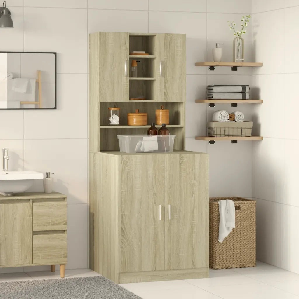 Mobili Lavatrice 2pz Rovere Sonoma in Legno Multistrato 3307666