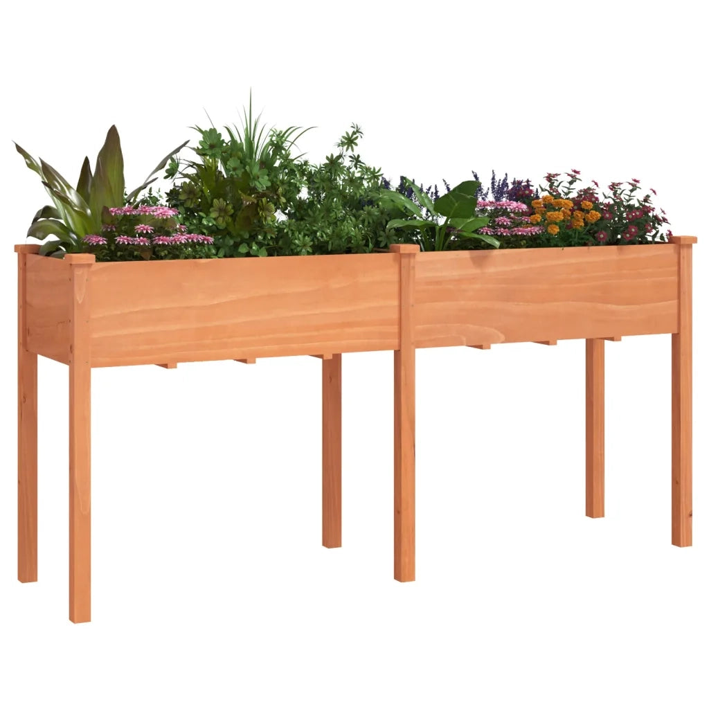 Fioriera con Fodera-Vaso-Contenitore per Piante Marrone 161x45x76cm Legno Massello di Abete
