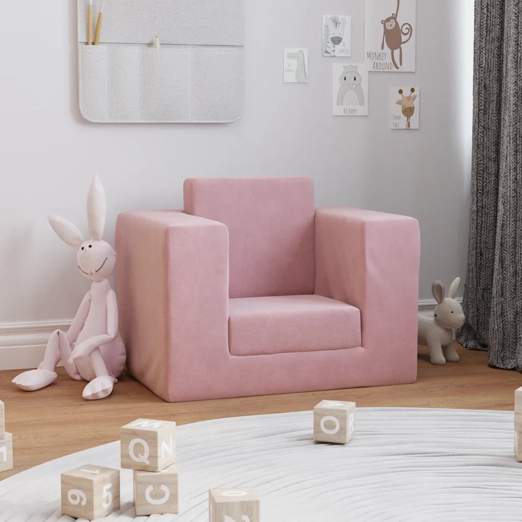 Divano per Bambini Rosa in Morbido Peluche 4104807