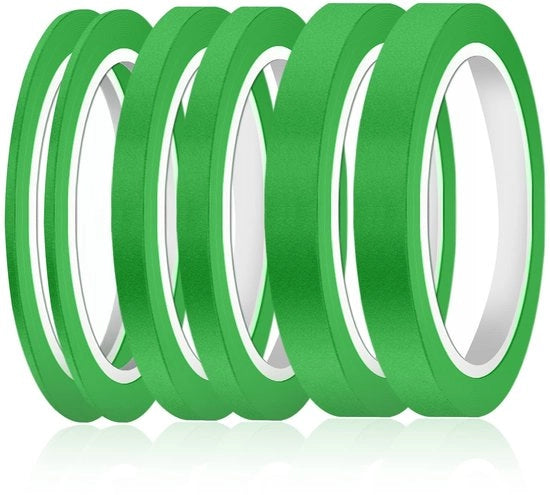 Tape a fascia rigida 6 rotoli - Nastro di fissaggio fine 3/6/12,6 mm - Carta premium - Lunghezza 119,8 m - Adatto per progetti DIY - Ufficio/Scolastico - Nastro di mascheratura