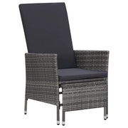 Set Divani da Giardino 2 pz con Cuscini in Polyrattan Grigio 310233