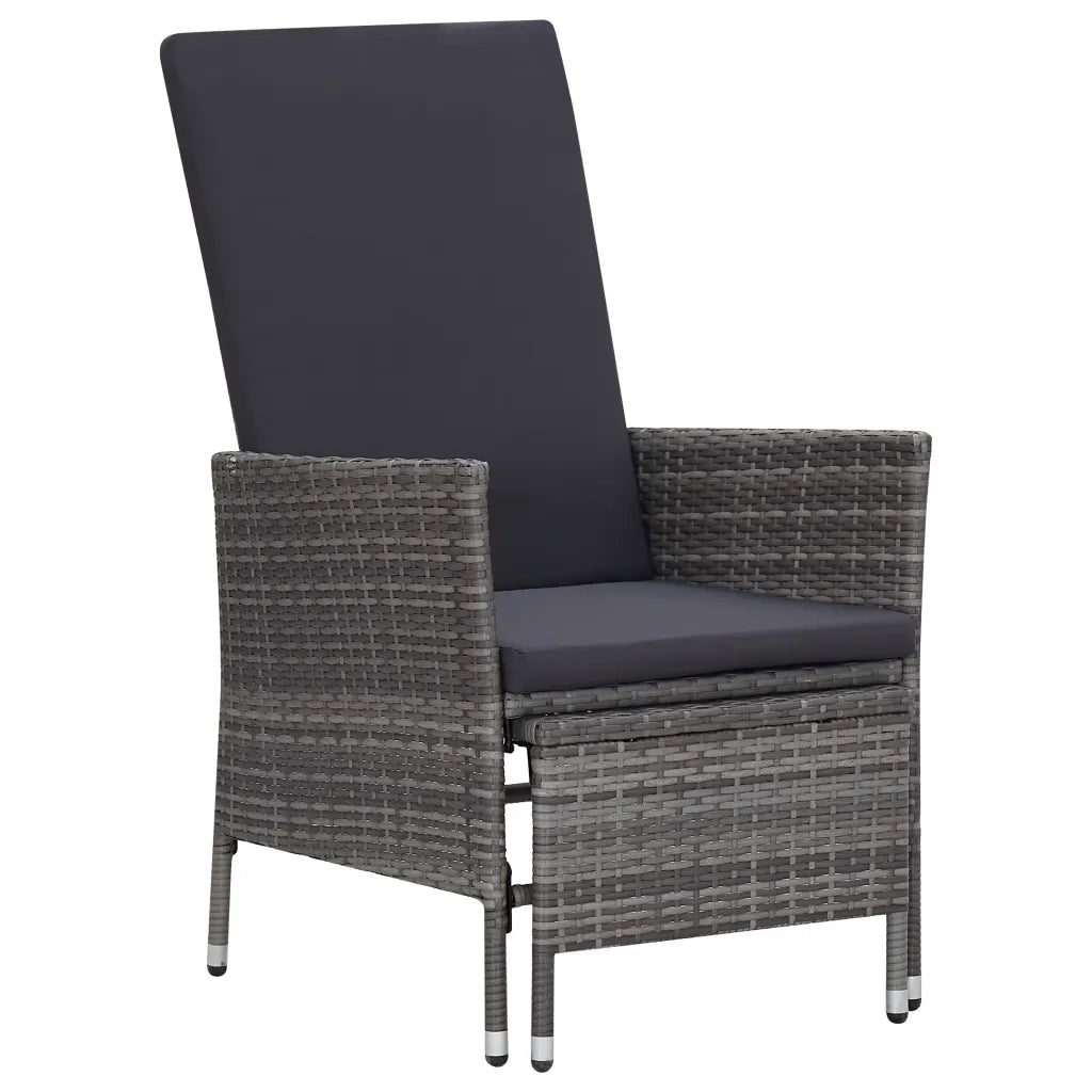 Set Divani da Giardino 2 pz con Cuscini in Polyrattan Grigio 310233