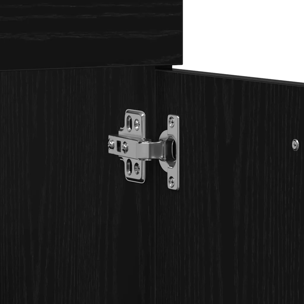 Set di mobili per il bagno 3 pcs Rovere Nero Legno multistrato 3334339