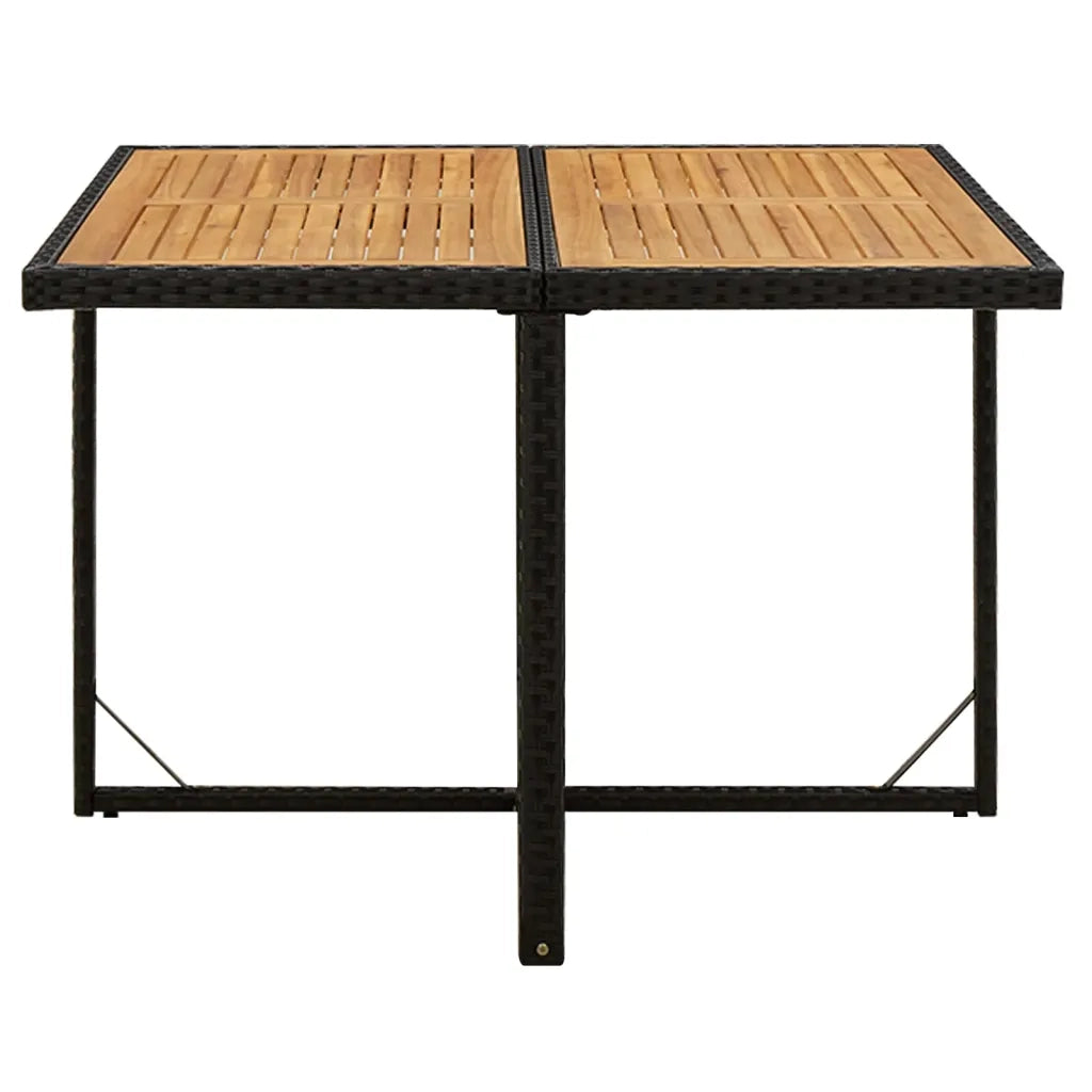Set da Pranzo da Giardino 5 pz con Cuscini in Polyrattan Nero 3095519