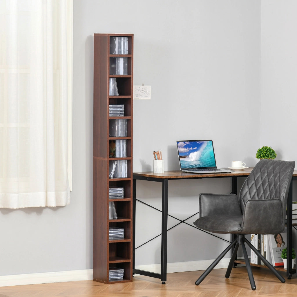 Libreria per CD e DVD ¨C zephmum ¨C marrone 21x20x175 cm