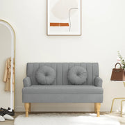 Panca con Cuscini-Sgabello-Divano Grigio Chiaro 113x64,5x75,5 cm in Tessuto