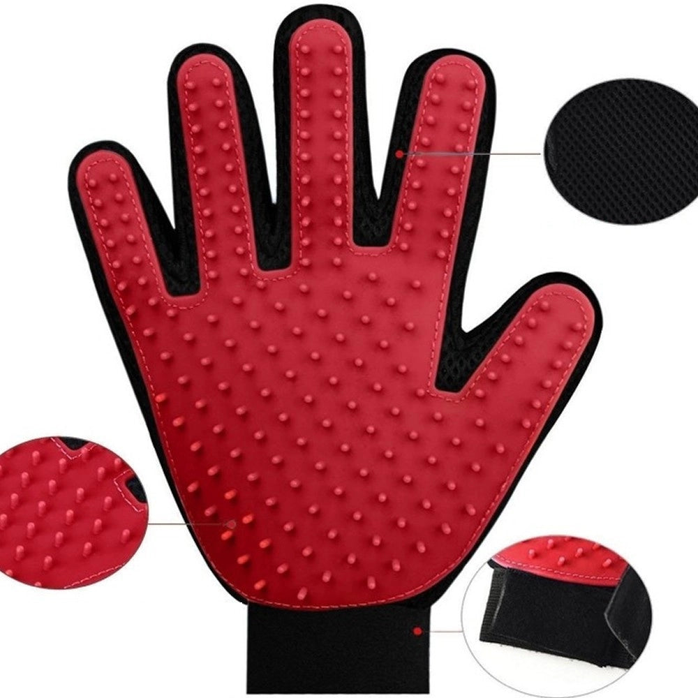Trade Shop - Guanto Spazzola Cardatore Elimina Peli Corti E Lunghi Per Cane Gatto Glove Touch -