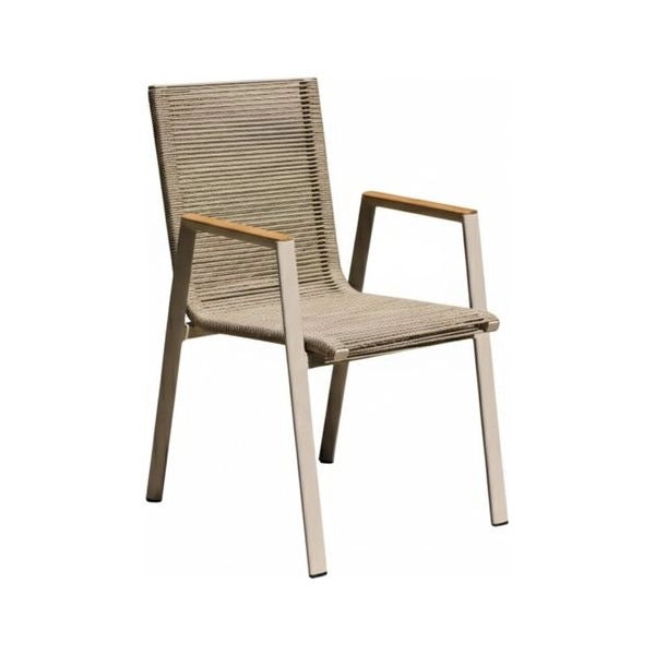 Sedia con braccioli amicasa 2509 002 guadalupe art 3 khaki e champagne