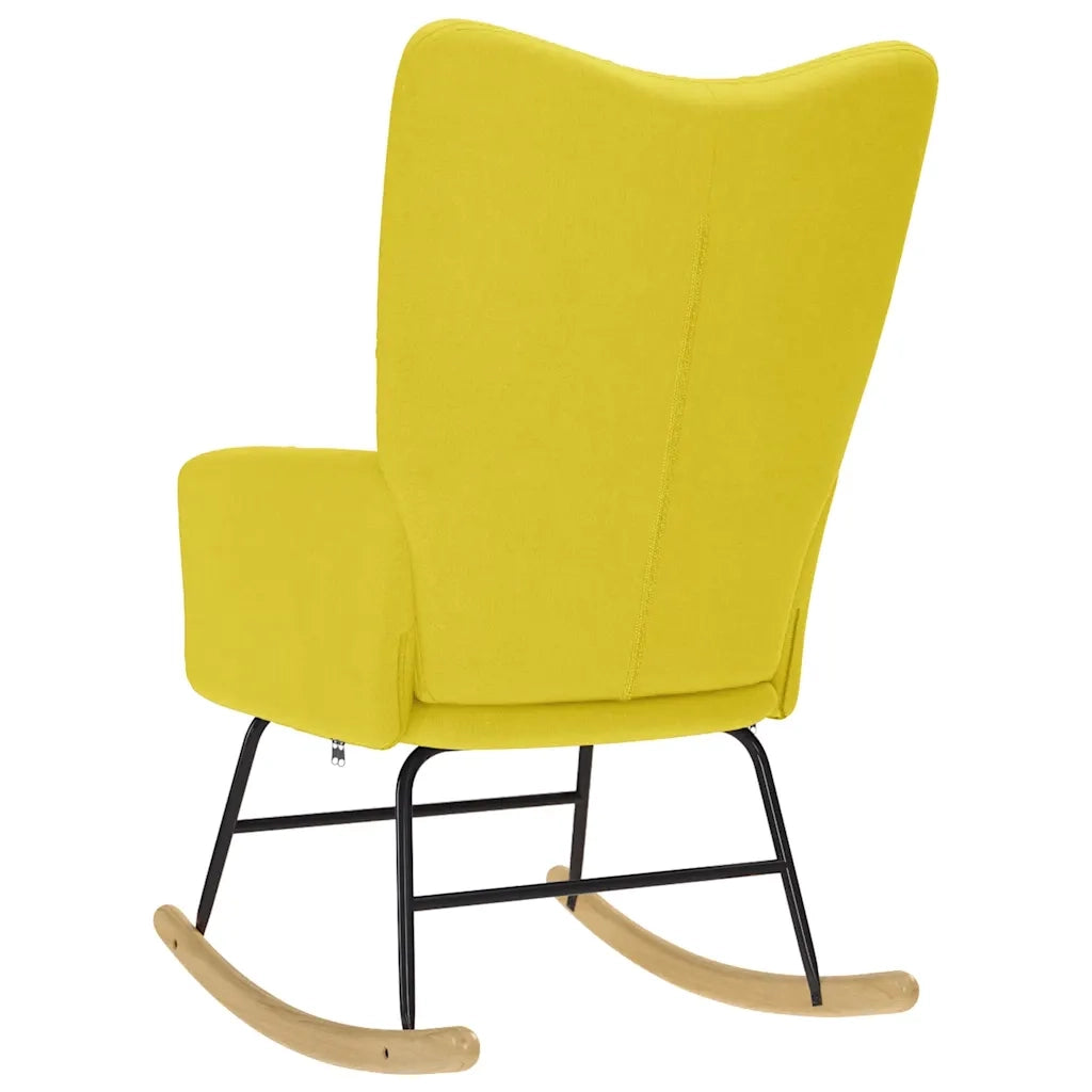 Sedia a Dondolo Giallo Chiaro in Tessuto 4016798