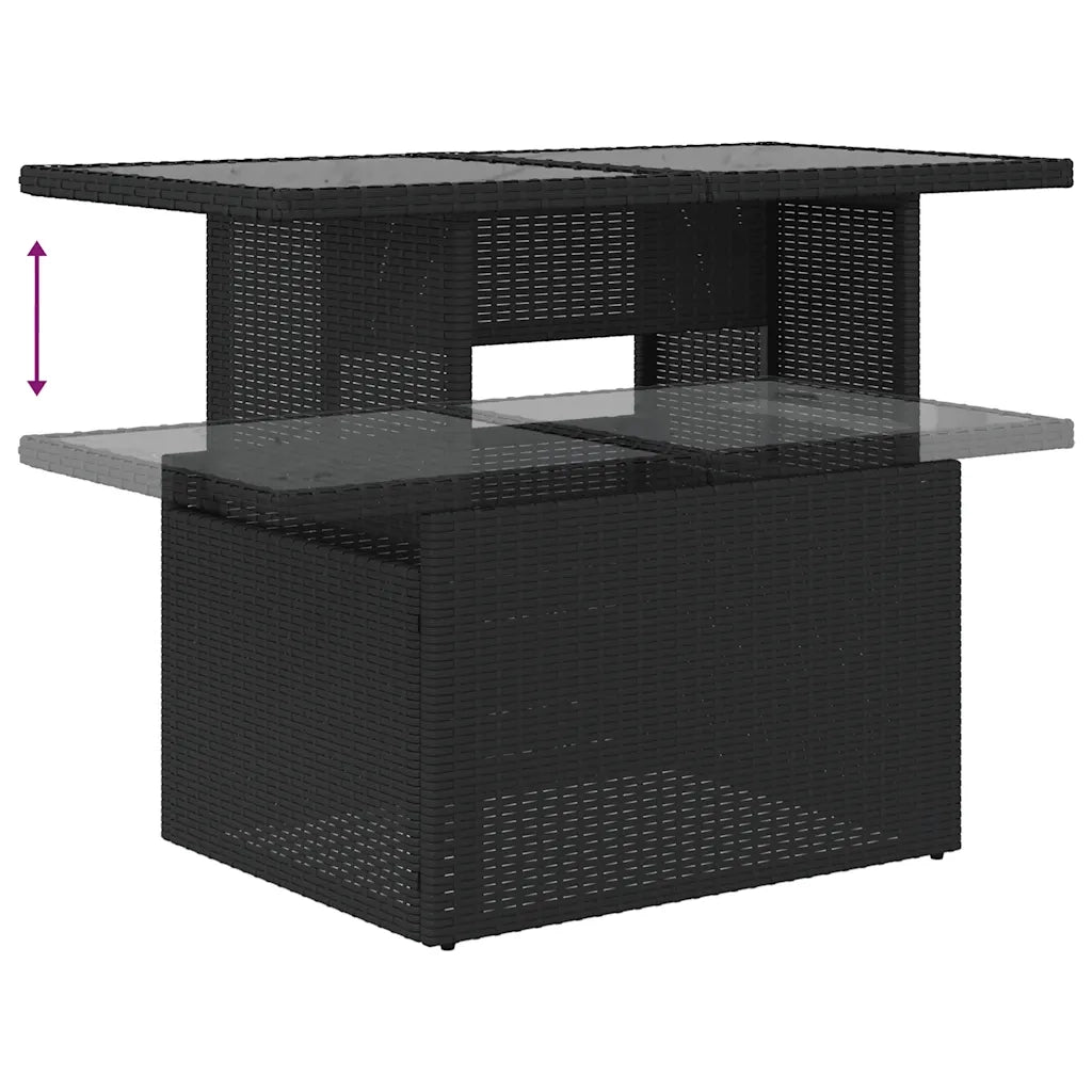 Set Divani da Giardino con Cuscini 8 pz Nero in Polyrattan 3326117