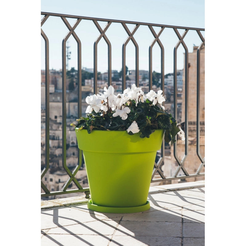 Vaso moderno di design Ø50 H44 in polimero bronzo resistente per interno ed esterno - Made in Italy - Monacis