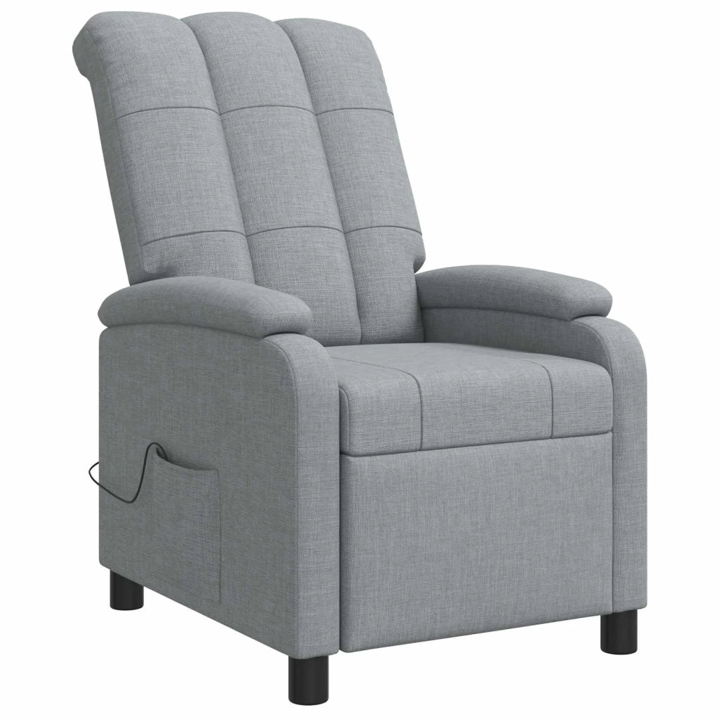 Poltrona Massaggiante Grigio Chiaro Tessuto 42034969