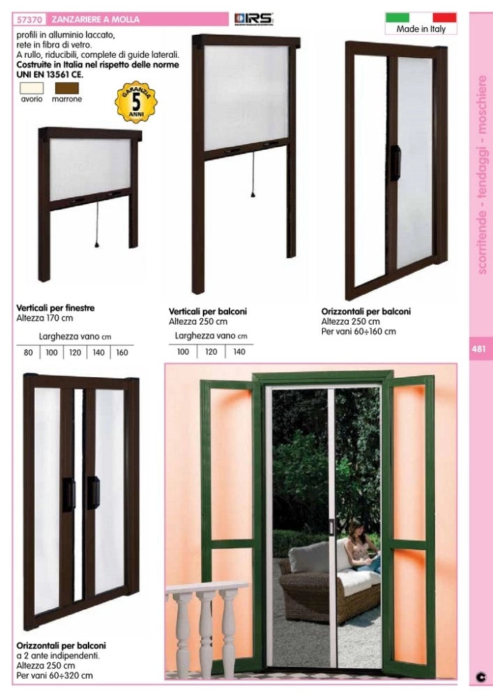 1pz accessori zanzariera a molla irs verticale sc cod:ferx.92302