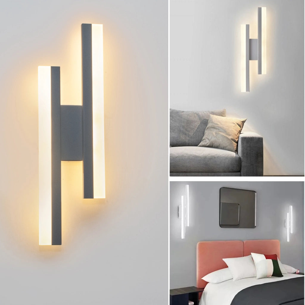 Applique lampada parete moderna doppio LED 10W resa 80W luce muro ingresso soggiorno camera da letto 230V LUCE 6500K