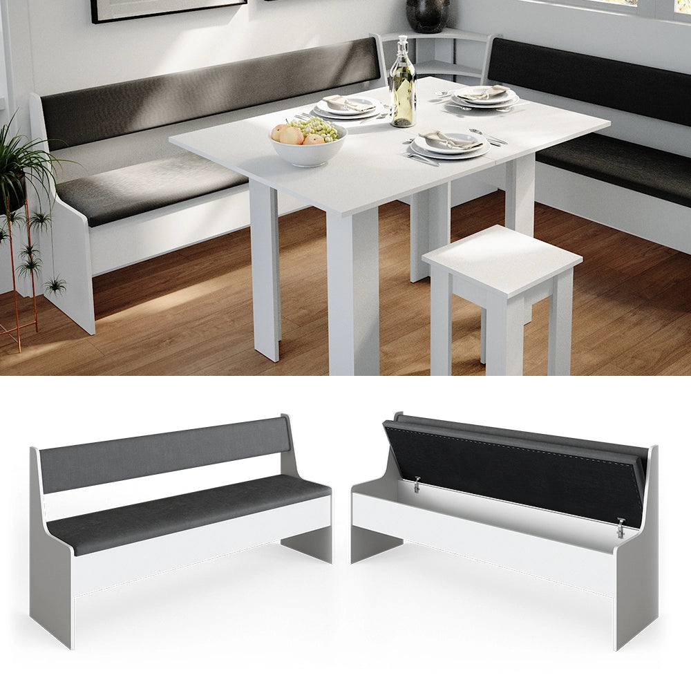 Vicco Panca ad angolo Bianco 41.5 x 166.6 cm