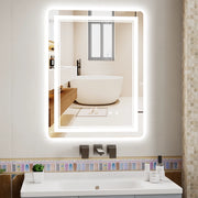 Specchio da bagno,  50x70 cm Specchio da bagno illuminato a LED, 3 temperature di colore, antiappannamento, dimmerabile, impermeabile IP44