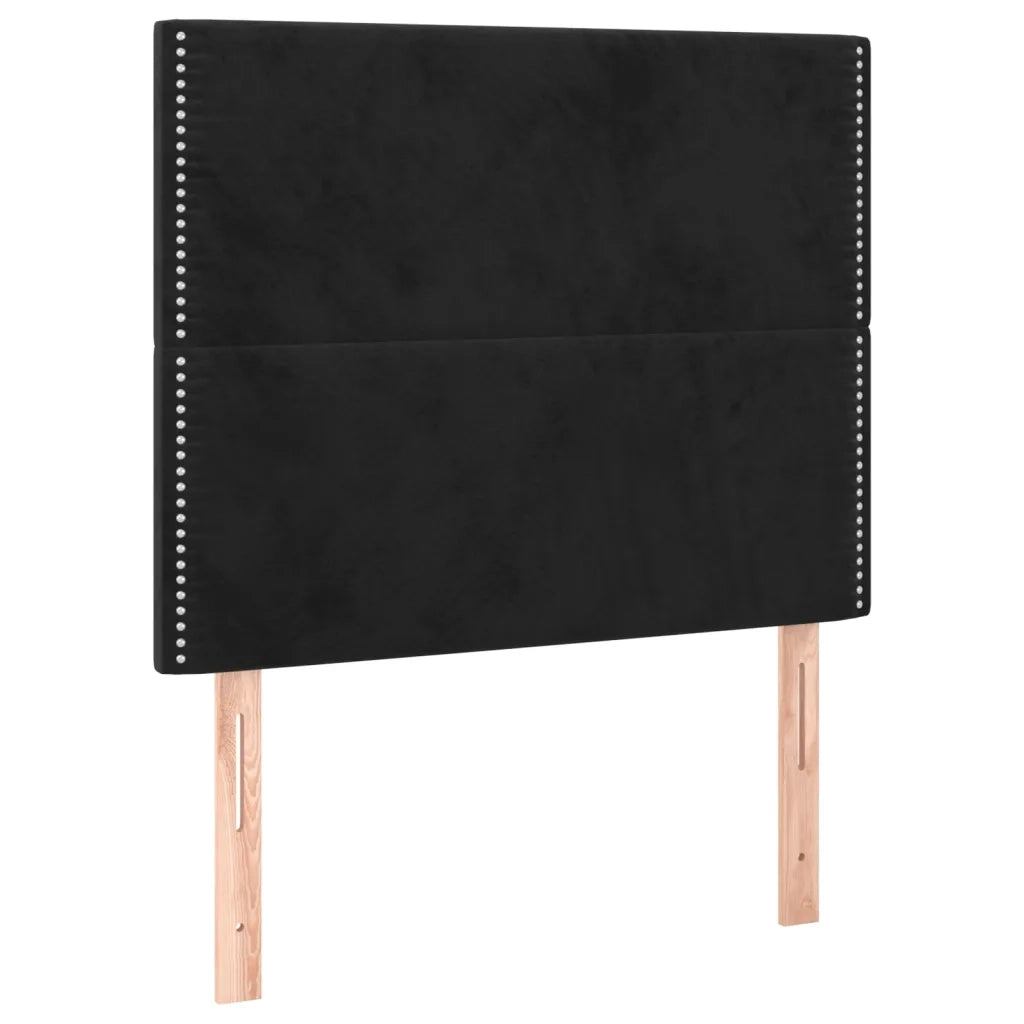 Letto a Molle con Materasso e LED Nero 90x200 cm in Velluto 3136043