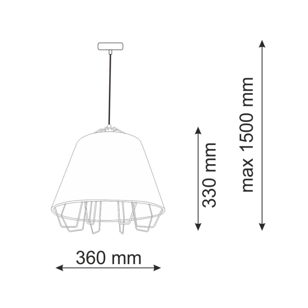 Lampada a sospensione Falun bianco/argento E27 Polux