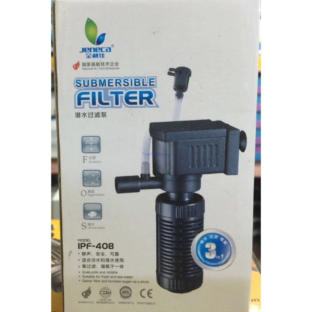 Trade Shop - Mini Filtro Acquario Sommergibile Pesci Acqua Dolce Salata Ipf 408 2w 3in1 -