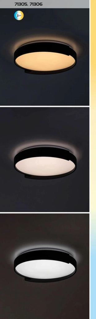 Plafoniera LED tonda Ø40 nera 24W dimmer con telecomando