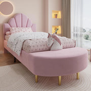 Letto imbottito-Xylo-90x200cm velluto panchina antishock rosa