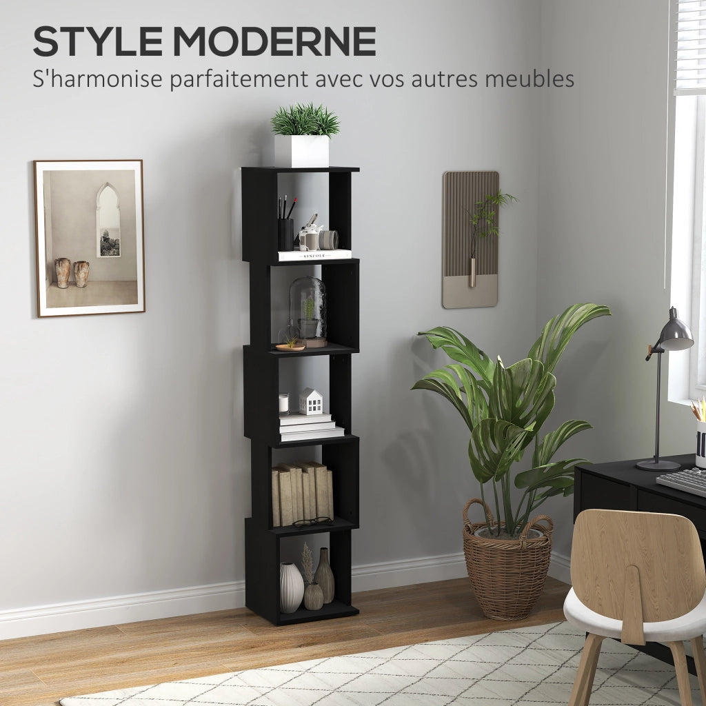 Libreria a 5 Ripiani Moderna ¨C Zephmum ¨C Nero
