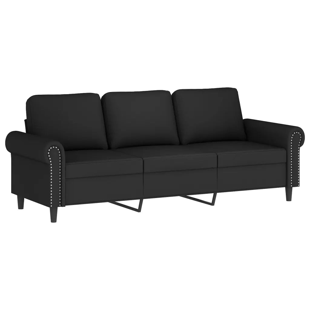 Set di Divani 4 pz con Cuscini Nero in Velluto