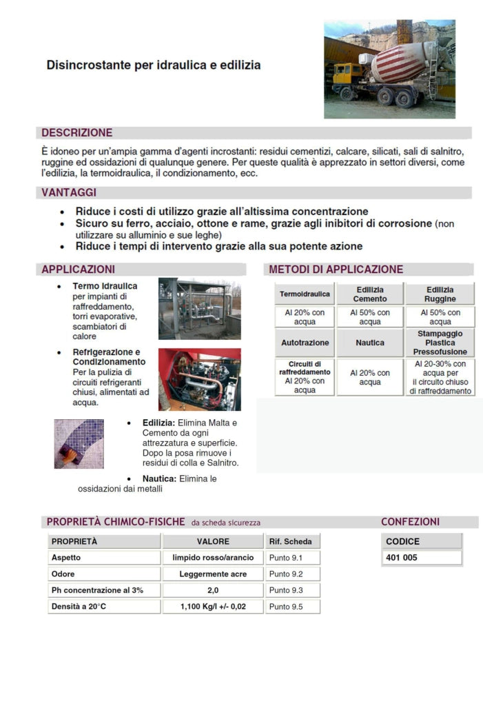 Disincrostante Ad Alto Potenziale Decalc Per Caldaie E Scambiatori rimuovi calcare