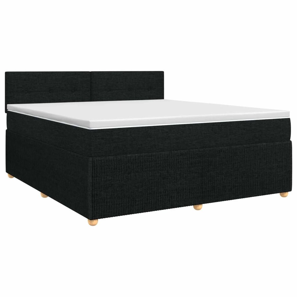 Letto box spring con materasso Nero 140 x 190 cm Tessuto 3451463