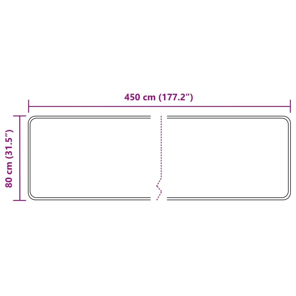 Runner Tappeto MARSA Multicolore 80 x 450 cm Poliestere e PVC 42023247