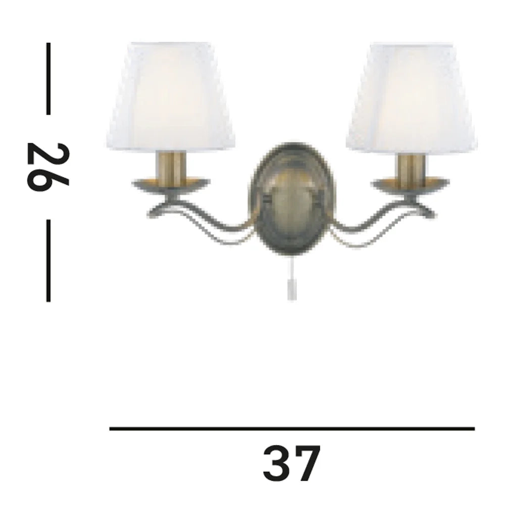 Applique Industrial-Nordico Andretti Acciaio Ottone 2 Luci E14
